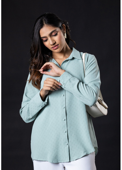 LISA LONG SLEEVE GREEN BLOUSE